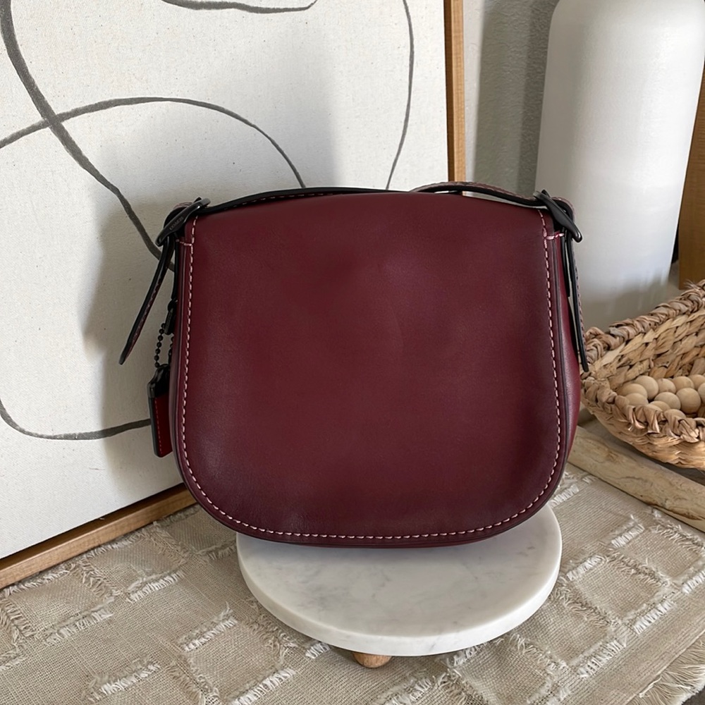 Coach 1941 Saddle Bag 23 Glovetanned Leather Purse Oxblood 20115 - Picture 2 of 4